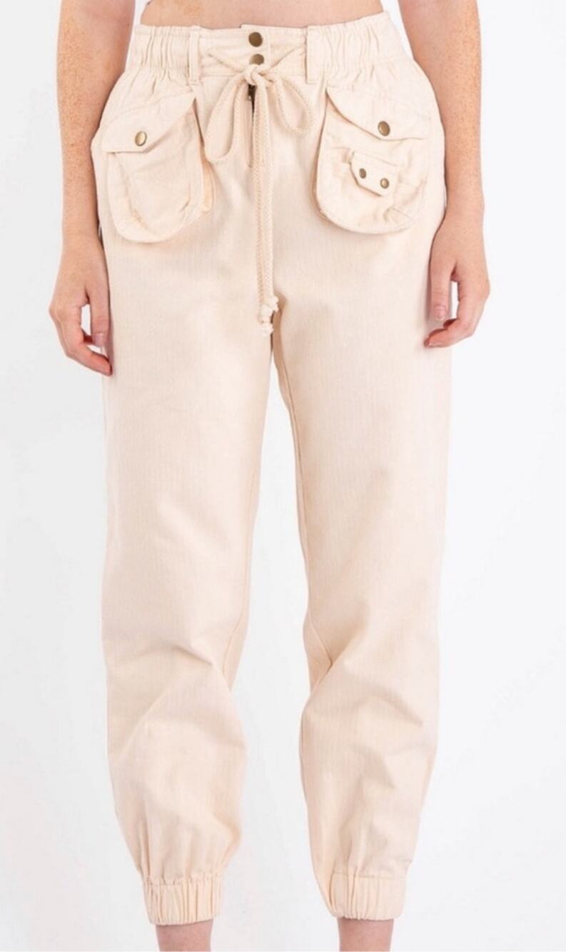 Blue velvet Berlin NWT Small Cargo jogger Beige Khaki 100% Cotton